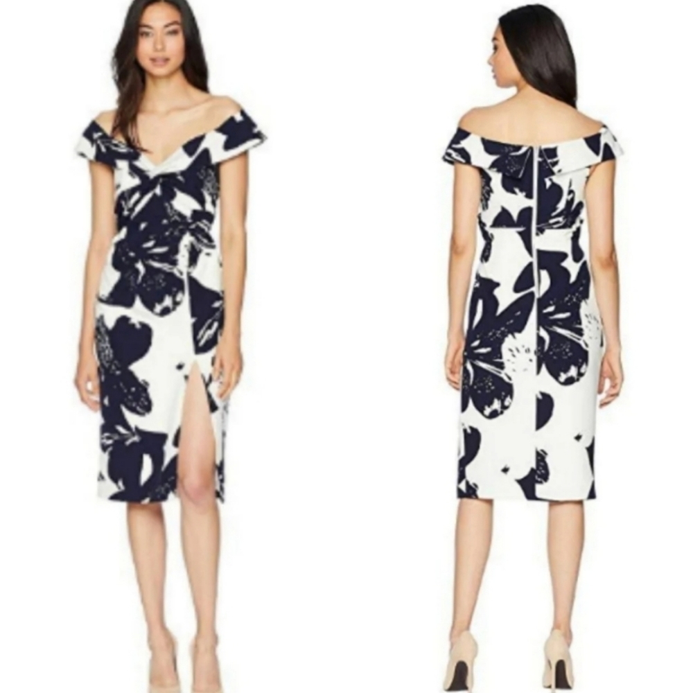 BARDOT BOTANICA OFF SHOULDER SLIT DRESS